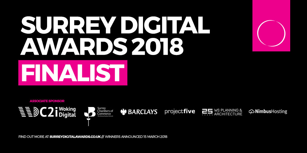 NXT shortlisted for 3 awards in the Surrey Digital Awards 2018