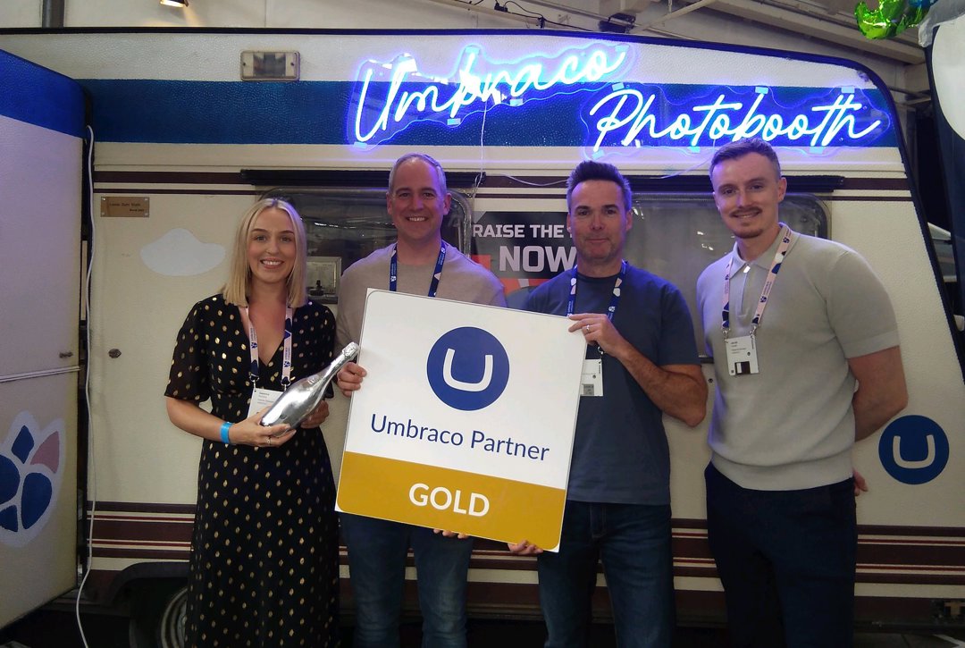 Gemma Rickaby UK Umbraco Account Manager, Peter Hinchliffe, Scott Agass and Jake Howell, Umbraco UK.